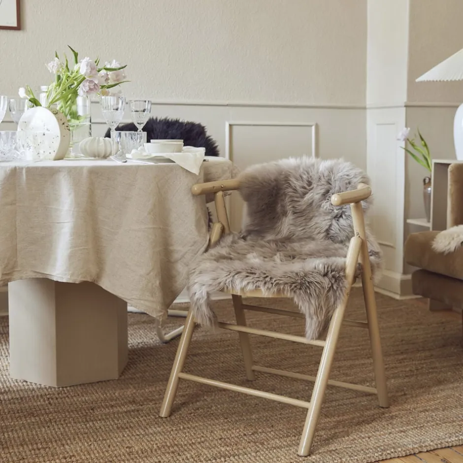 Skind<NATURES Collection 90cm-up New Zealand Sheepskin, Long Wool Taupe 90x60