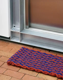 Gulvtæpper<Hay Coco Door Mat-Stripe Wave-Brown and navy