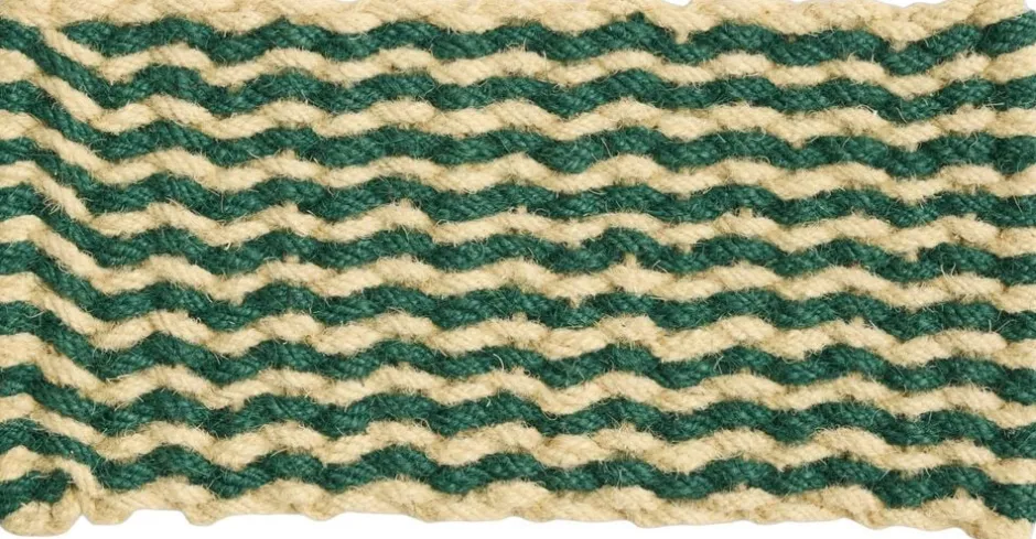 Gulvtæpper<Hay Coco Door Mat-Stripe Wave-Dark green and white