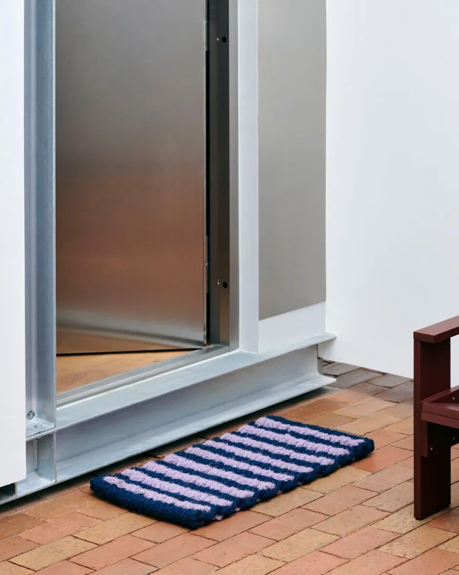 Gulvtæpper<Hay Coco Door Mat-Stripe Wide-Lavender and navy