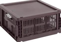 Opbevaring<Hay Colour Crate Plastic Lid Square/Cube, Medium Bordeaux