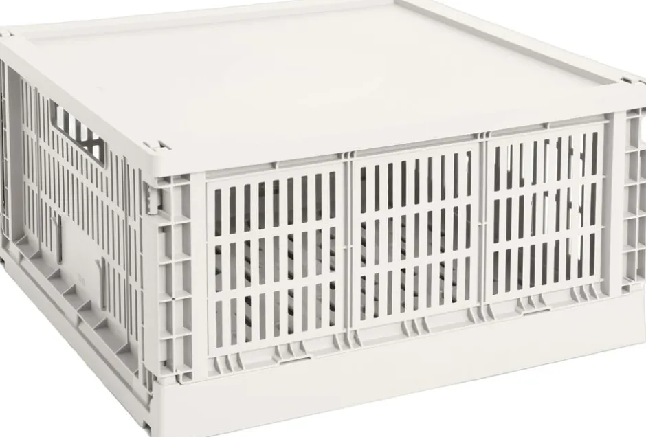 Opbevaring<Hay Colour Crate Plastic Lid Square, Large Off white