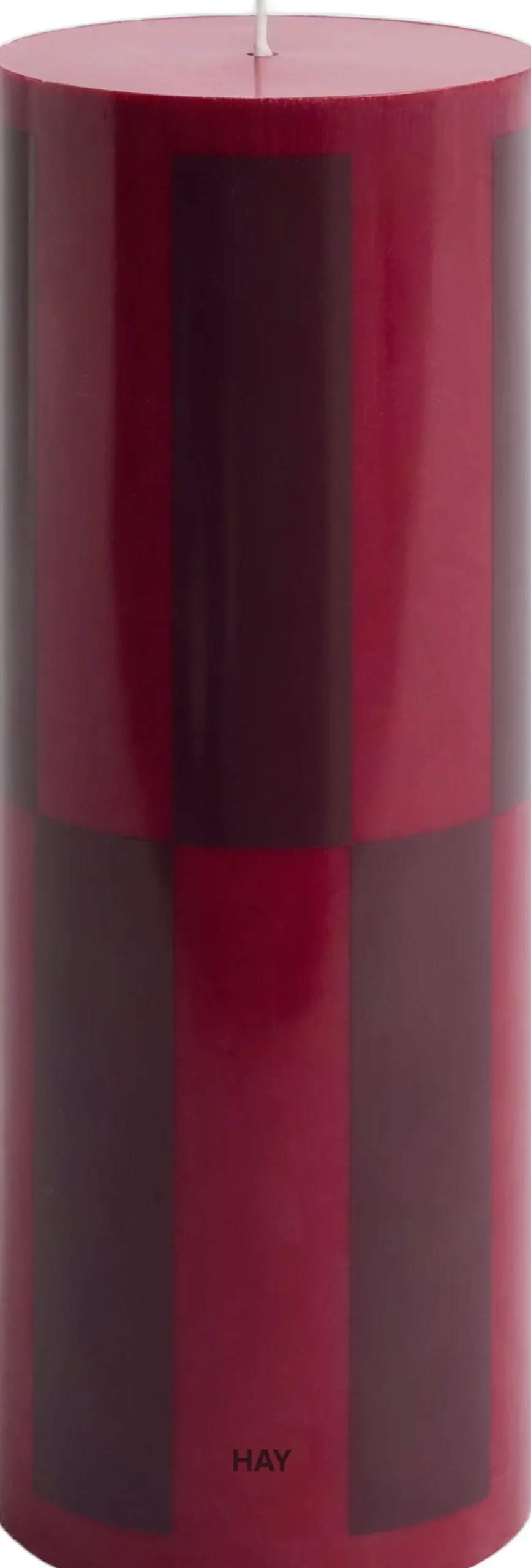 Lys & Lysestager<Hay Column Candle-Large-Wine with bordeaux large check
