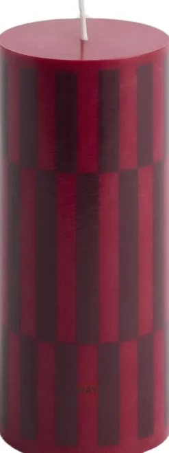 Lys & Lysestager<Hay Column Candle-Small-Wine and bordeaux