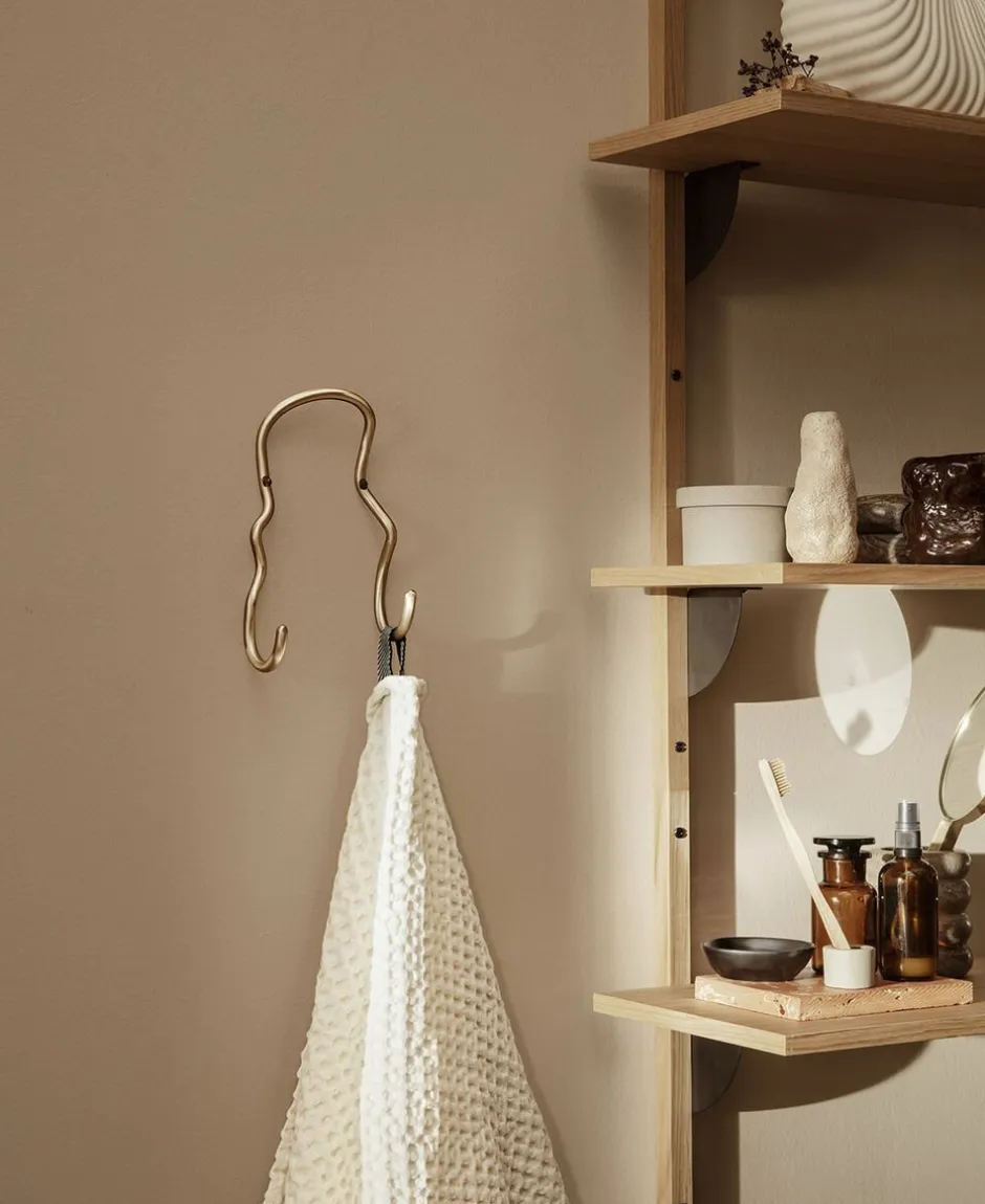 Knager & Knagerækker<Ferm Living Curvature Double Hook - Brass