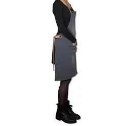 Tekstiler Til Køkkenet<DutchDeluxes Demin forklæde BBQ Style Apron Washed Grey