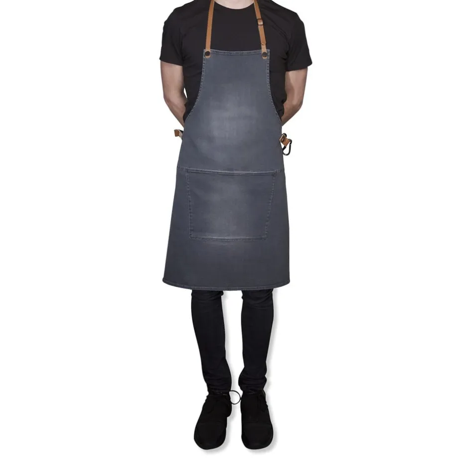 Tekstiler Til Køkkenet<DutchDeluxes Demin forklæde BBQ Style Apron Washed Grey