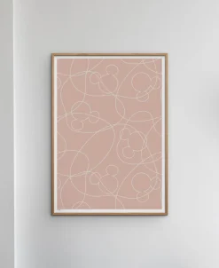 Plakater & Rammer<Poster & Frame Disney - Mickey Mouse Pink & White Outline Flerfarvet