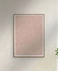 Plakater & Rammer<Poster & Frame Disney - Mickey Mouse Pink & White Outline Flerfarvet
