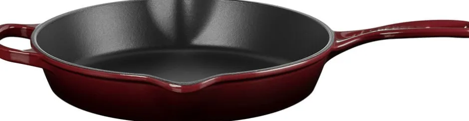 Gryder & Pander<Le Creuset Dyb Stegepande i støbejern 26cm Garnet