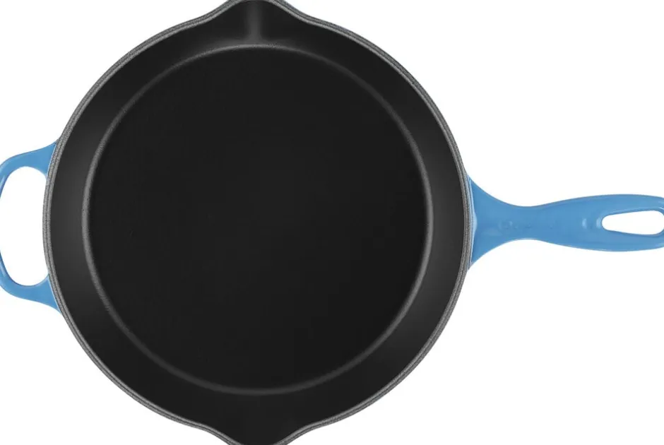 Gryder & Pander<Le Creuset Dyb Stegepande i støbejern 26cm Azure Blue