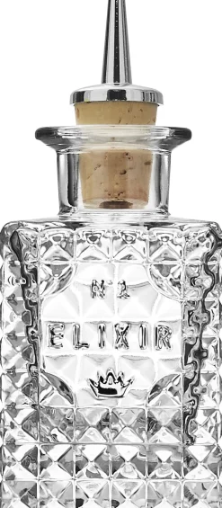 Bar & Vin<Luigi Bormioli Elixir No1 flaske med skænkeprop kvadrat 10 cl.