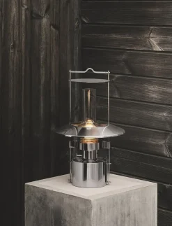 Trådløse Lamper<Stelton EM portable LED skibslampe H 43 cm steel