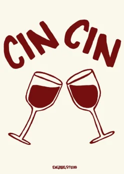 Plakater & Rammer<Poster & Frame Engberg Studio - Cin Cin - Red