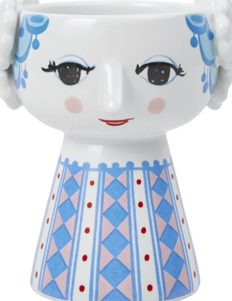 Lys & Lysestager<Bjørn Wiinblad Eva Lysestage H9. 5 cm blå
