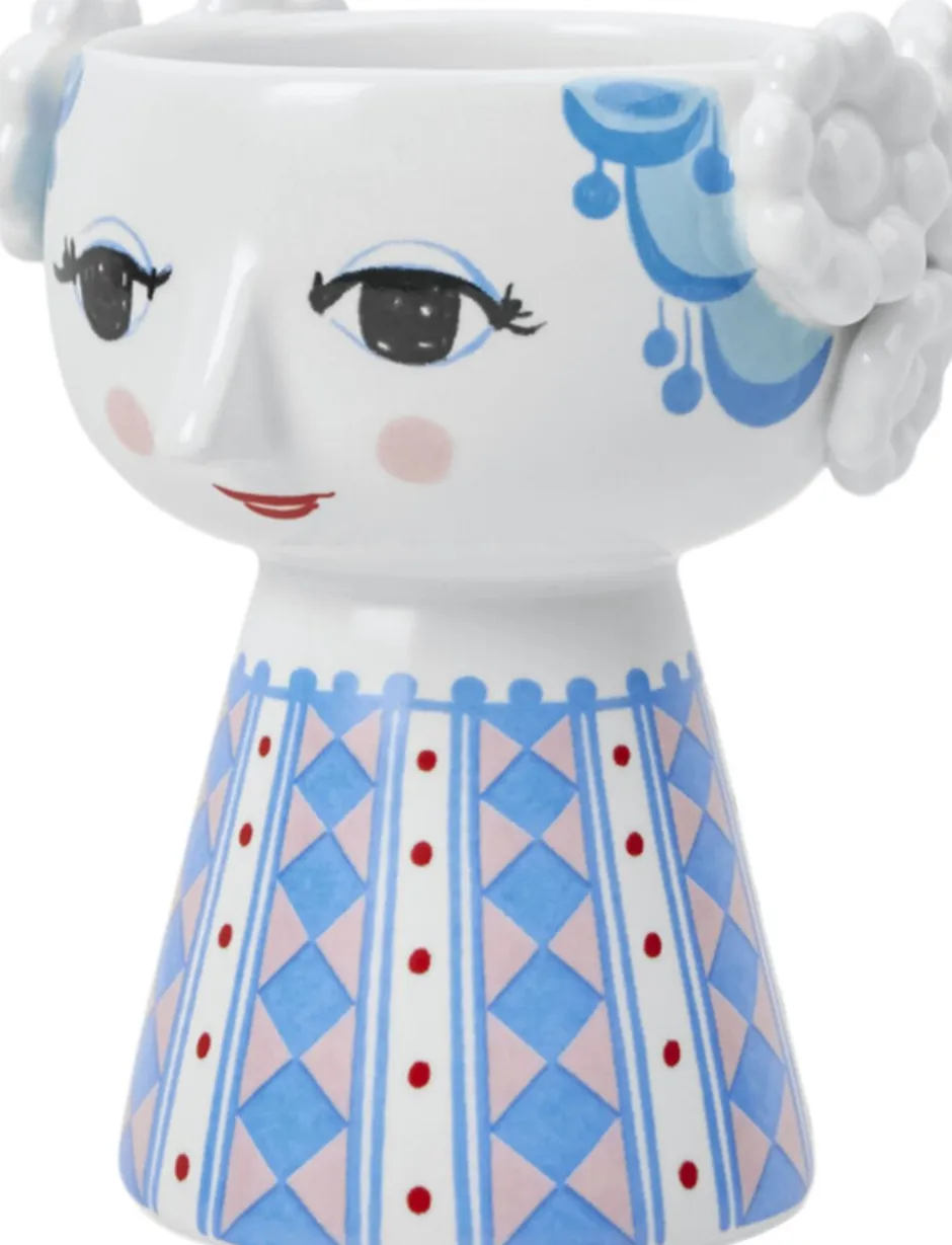Lys & Lysestager<Bjørn Wiinblad Eva Lysestage H9. 5 cm blå