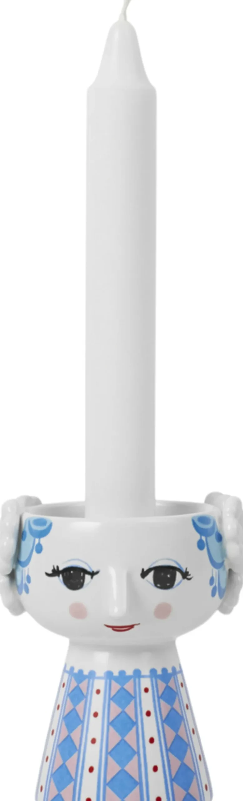 Lys & Lysestager<Bjørn Wiinblad Eva Lysestage H9. 5 cm blå