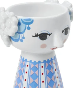 Lys & Lysestager<Bjørn Wiinblad Eva Lysestage H9. 5 cm blå