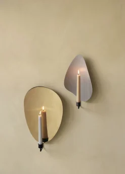 Lys & Lysestager<Audo Copenhagen Flambeau CH, H40, Wall, Black/Polis