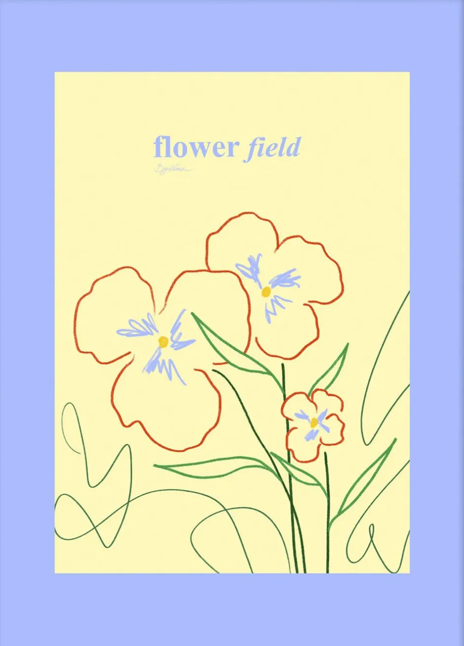 Plakater & Rammer<Poster & Frame Flower Field 01 Blå