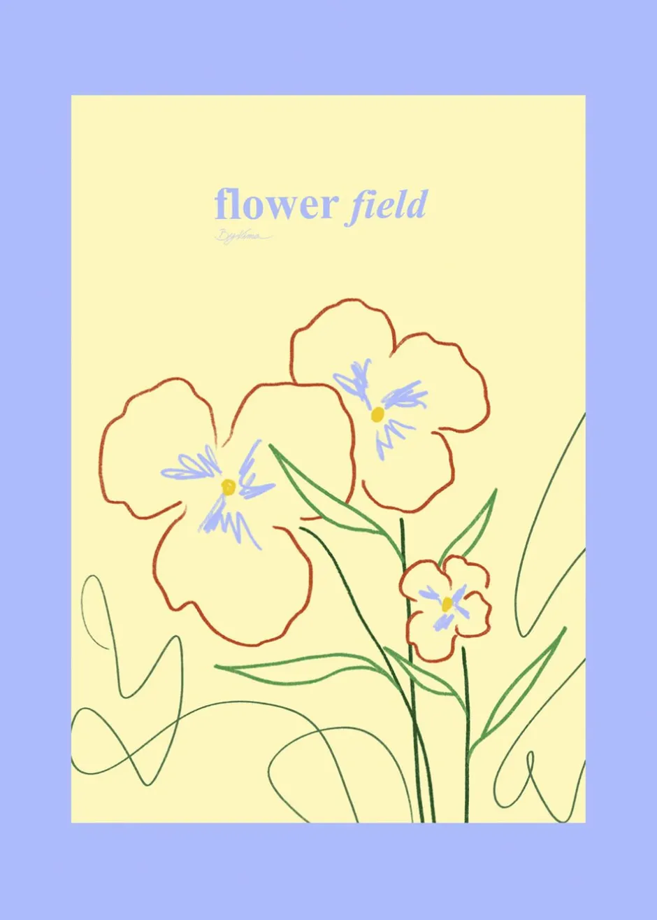 Plakater & Rammer<Poster & Frame Flower Field 01 Blå