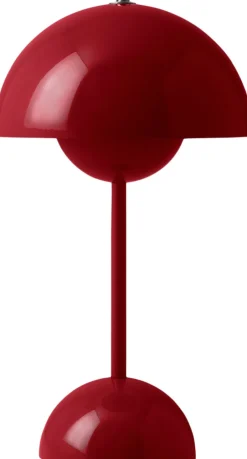 Bordlamper|Trådløse Lamper<&Tradition Flowerpot Portable Lamp VP9, Magnetic Charger Vermilion red