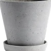 Vaser & Urtepotteskjulere<Hay Flowerpot with Saucer-Large-Grey