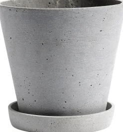 Vaser & Urtepotteskjulere<Hay Flowerpot with Saucer-Large-Grey