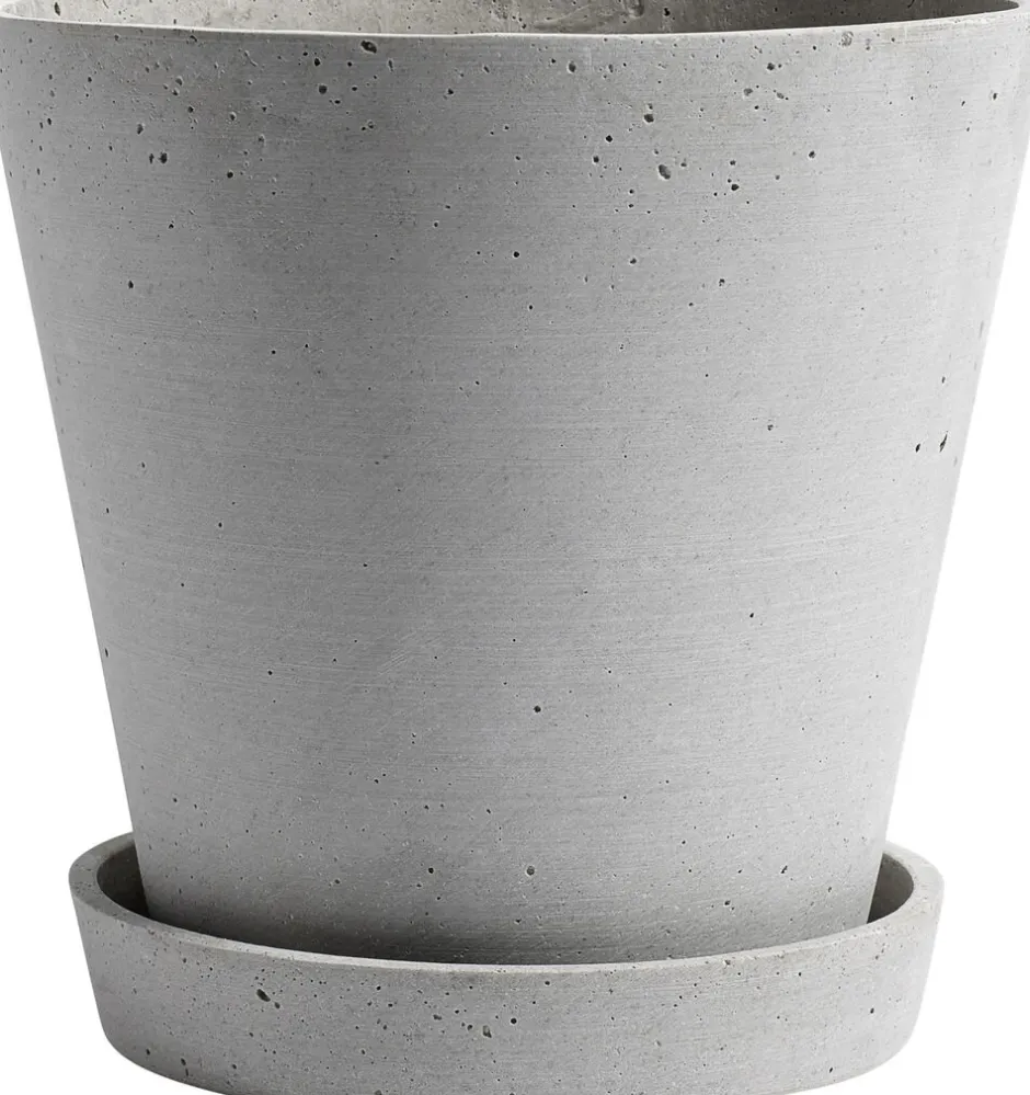 Vaser & Urtepotteskjulere<Hay Flowerpot with Saucer-X-Large-Grey