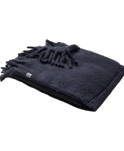Plaider<Magasin du Nord Collection Fluffy plaid, check plain Navy blue