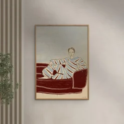 Plakater & Rammer<Poster & Frame Form Faktory - Sofa Burgundy Flerfarvet