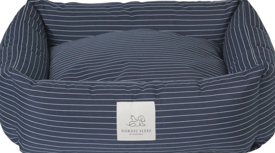 Til Boligens Kæledyr<Fossflakes Hundeseng Navy Pinstripe
