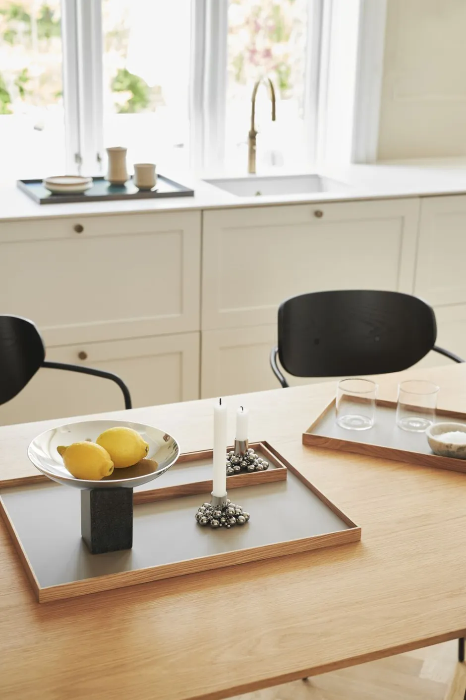 Opbevaring|Tilbehør Til Bordet<GEJST FRAME Tray Medium Oak Grey
