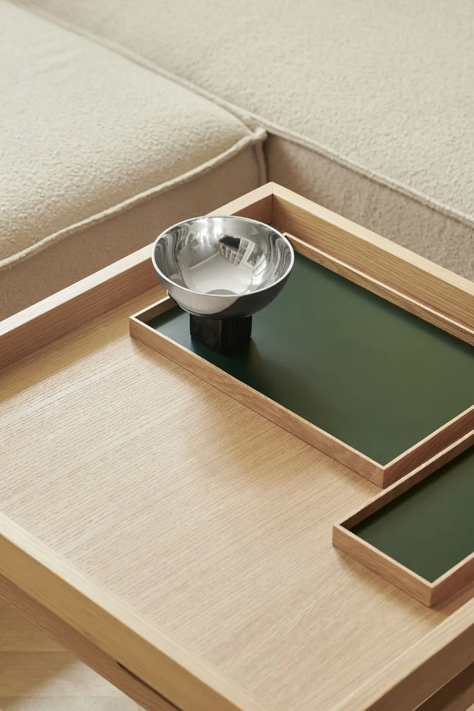 Tilbehør Til Bordet<GEJST Frame tray small oak/green
