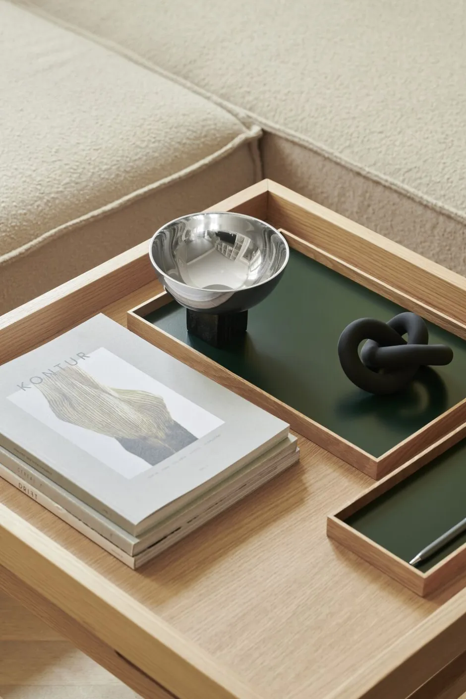 Tilbehør Til Bordet<GEJST Frame tray small oak/green
