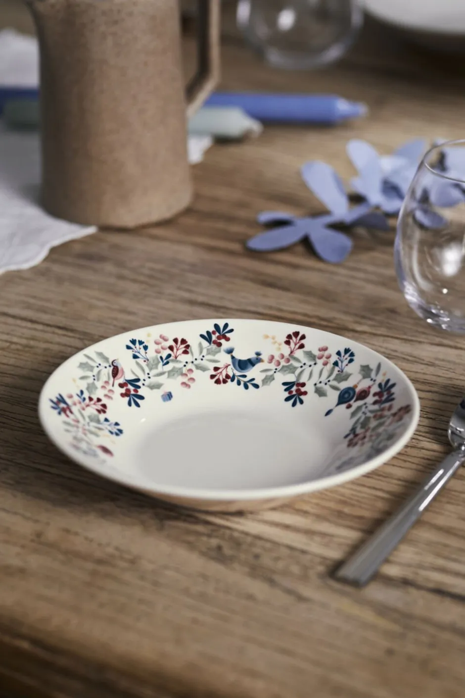 Julestel<Rosendahl GC Cottage Skål Ø19 cm hvid m. deko
