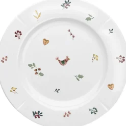 Julestel<Lyngby Porcelæn GC Cottage Tallerken Ø23 cm hvid m. deko