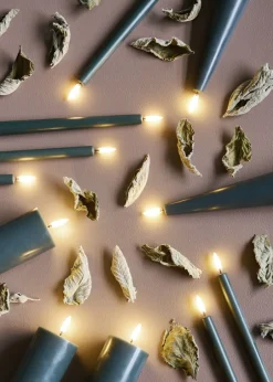Elektriske Julelys<Uyuni Giftbox w. spike, remote, LED pillar candle, Pine green, Smo