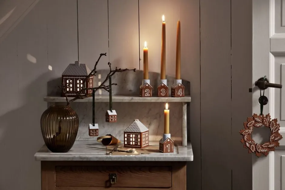 Juletræspynt<Kähler Gingerbread Juleophæng H5 brun 2 stk.
