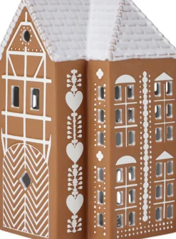 Julepynt<Kähler Gingerbread Lyshus stor brun