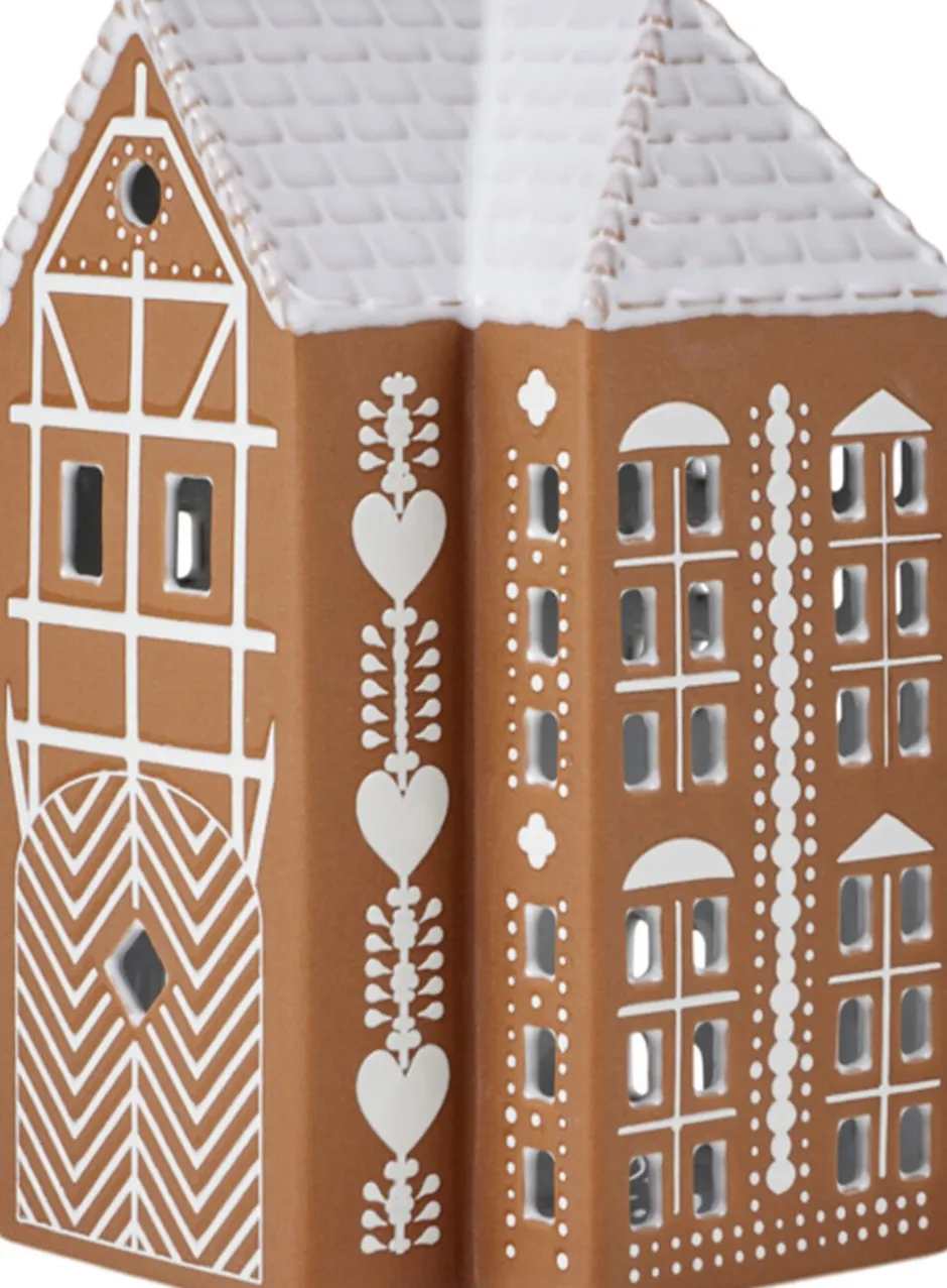 Julepynt<Kähler Gingerbread Lyshus stor brun