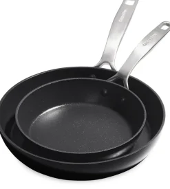 Gryder & Pander<GreenPan GP-COP FBl Alu Magn Bl 9011+Bl_9GP opn frypset 2pc 20+28