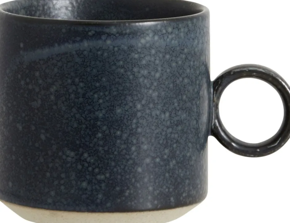 Kopper & Krus<Nordal GRAINY cup w. handle, dark blue