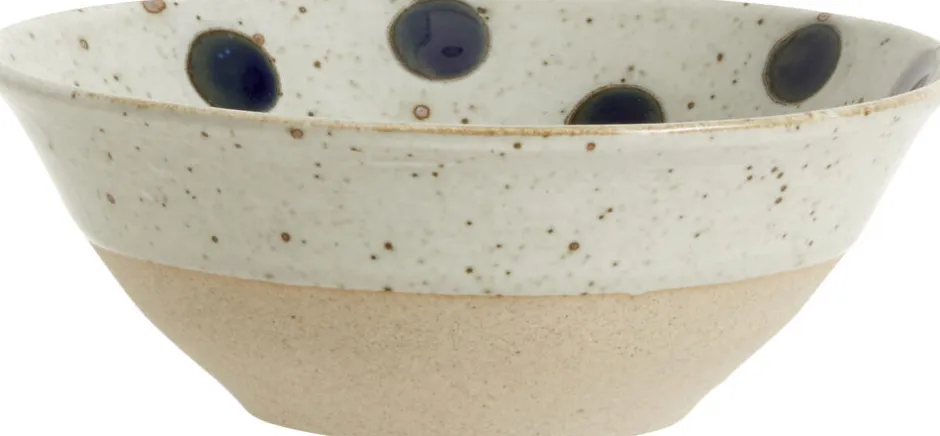 Tallerkener<Nordal GRAINY dot bowl, sand/dark blue