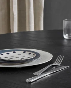 Tallerkener<Nordal GRAINY saucer/cake plate, sand/dark blue