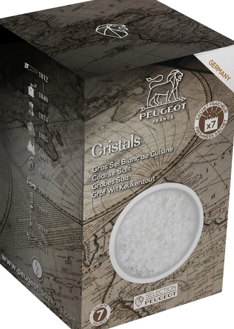 Køkkenartikler<Peugeot Groft hvidt kværnsalt 350 gram - 7 breve á 50 gram