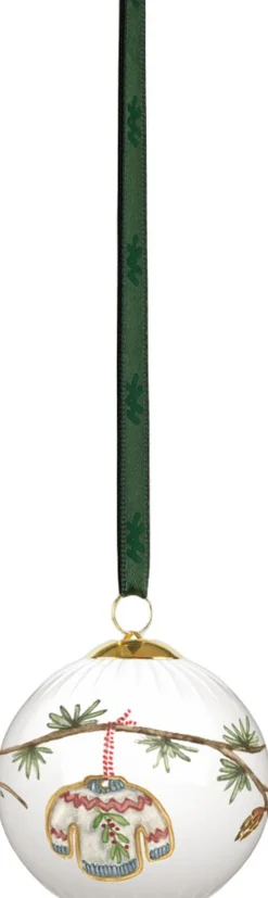 Juletræspynt<Kähler Hammershøi Christmas Kugle 2025 Ø6 cm hvid m. deko