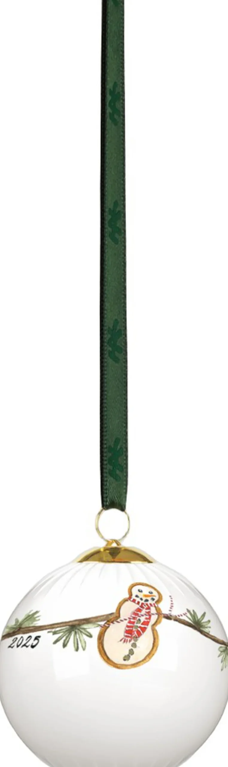 Juletræspynt<Kähler Hammershøi Christmas Kugle 2025 Ø6 cm hvid m. deko