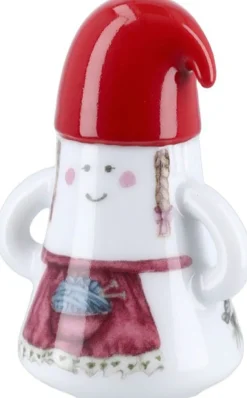 Julepynt<Kähler Hammershøi Christmas Nissemor Ø6 cm hvid m. deko