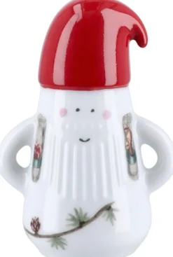 Julepynt<Kähler Hammershøi Christmas Nissefar Ø6 cm hvid m. deko